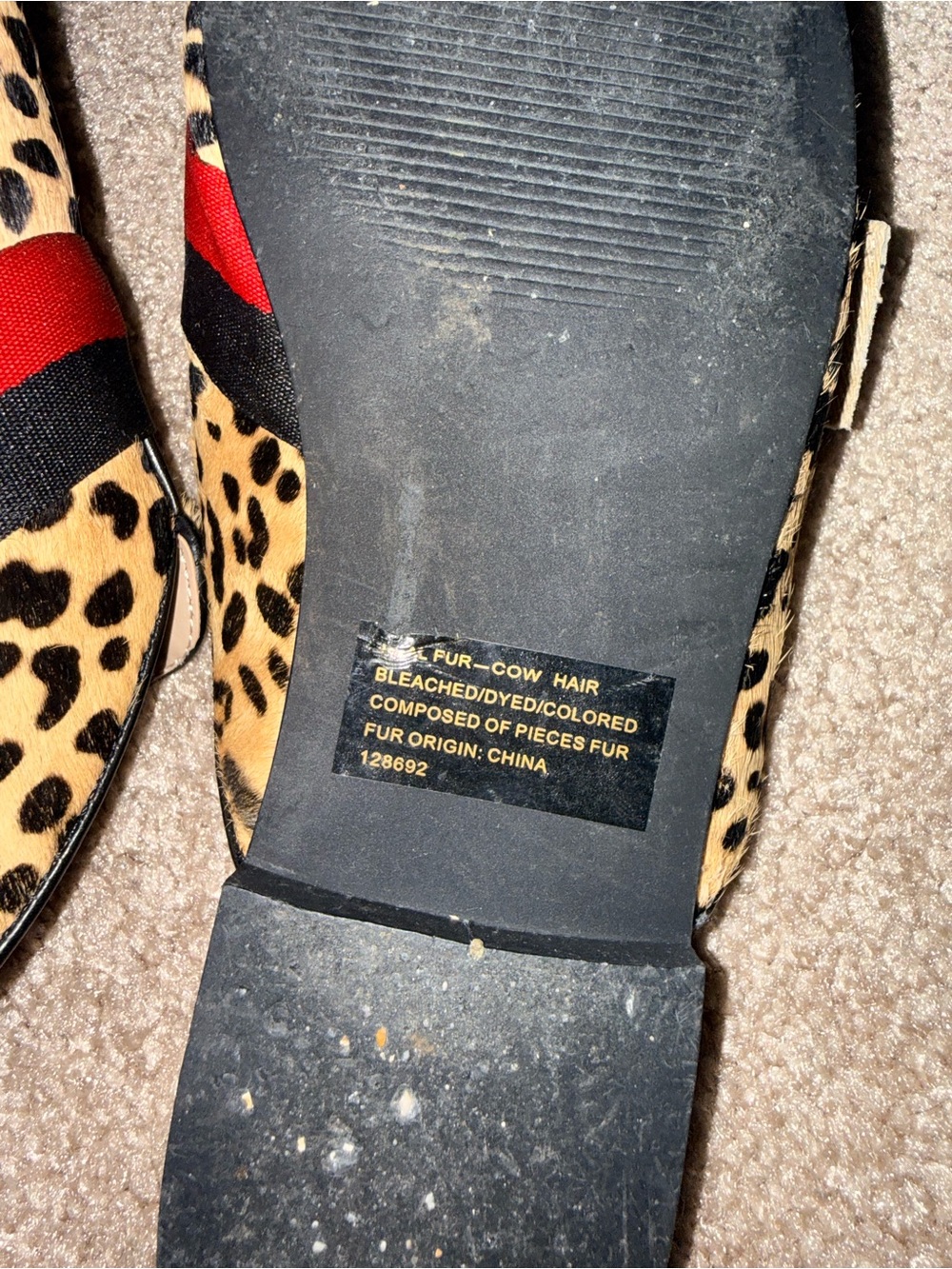 Steve Madden Leopard Cow Hair Mule Loafers Gold Lion Flats Size 9 - Picture 3 of 7